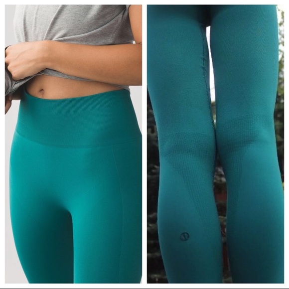 lululemon athletica Pants - Lululemon Athletica Zone In High Rise High Waisted Forage Teal Leggings Tights 4